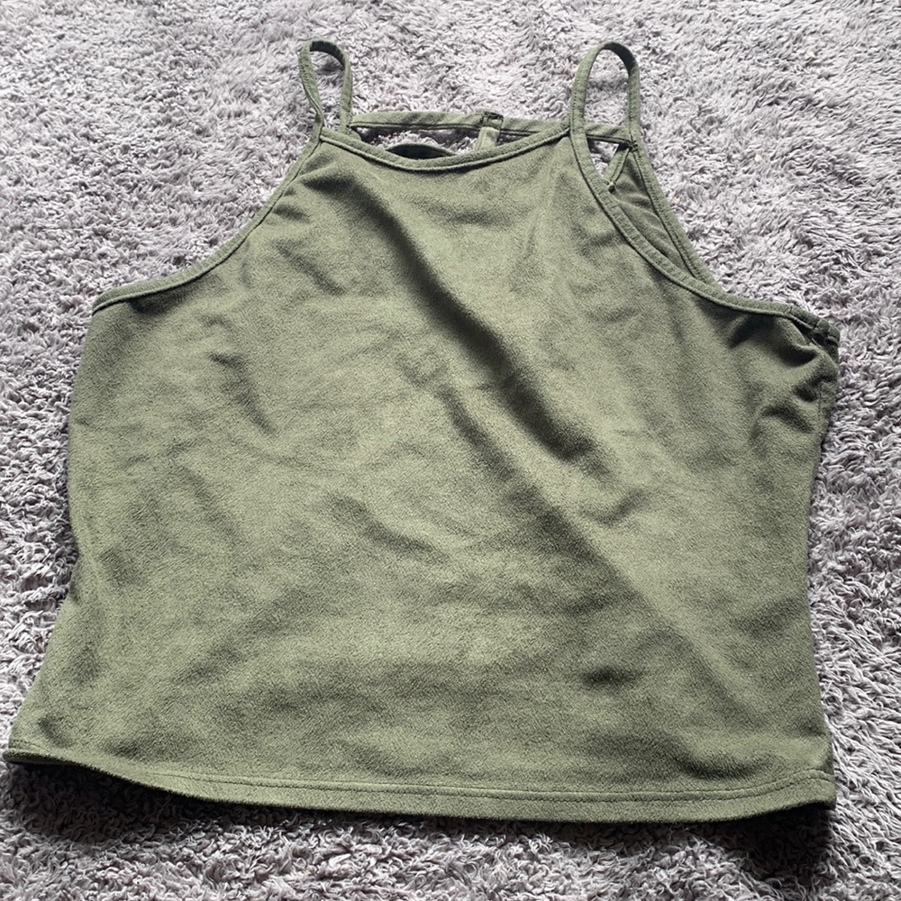 HALTER TANK TOP WITH CUT OUT BACK DESIGN